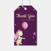 Schattigee Roze Draak Baby shower Dank u Cadeaulabel (Voorkant)