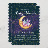 Schattigee Roze Draak Galaxy Meisje Baby shower Kaart (Voorkant / Achterkant)