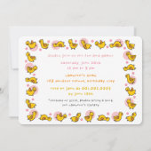 Schattigee Roze Duckies Eenden Kind Meisje Verjaar Kaart (Achterkant)