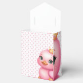 Schattigee roze eend met kroon bedankdoosjes (Geopend)
