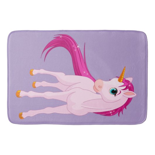 Schattigee Roze Eenhoorn Badmat (Voorkant)