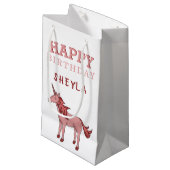 Schattigee Roze Eenhoorn Gelukkige Verjaardag Kind Klein Cadeauzakje (Voorkant Gekanteld)