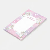 Schattigee Roze Eenhoorn Gepersonaliseerde Mitswa Post-it® Notes (Schuin)