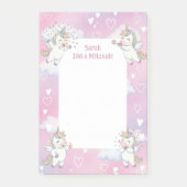 Schattigee Roze Eenhoorn Gepersonaliseerde Mitswa Post-it® Notes (Voorkant)