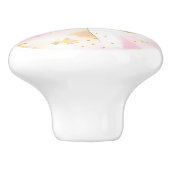 Schattigee Roze Eenhoorn, Kinderen meubels, slaapk Keramische Knop (Zijkant)