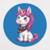 Schattigee roze eenhoorn met een Schotse geplakte Labels (Design 2)
