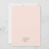 Schattigee Roze Eenhoorn met Regenboog Verjaardag Kaart (Achterkant)