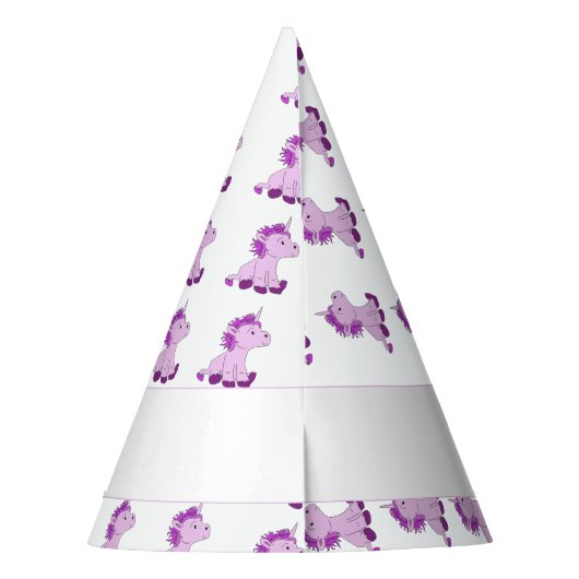 Schattigee Roze Eenhoorn Patroon Kids Verjaardag Feesthoedjes (Achterkant)