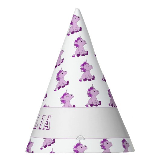 Schattigee Roze Eenhoorn Patroon Kids Verjaardag Feesthoedjes (Rechts)