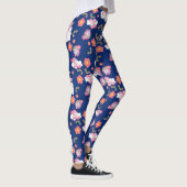 Schattigee Roze Eenhoorns en Bloempatroon Leggings (Rechts)