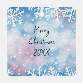 Schattigee Roze Elf Feestelijke Kerst Metalen Ornament (Achterkant)