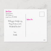 Schattigee Roze Elf | Vrolijk kerstfeest gepersona Feestdagenkaart (Achterkant)