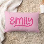 Schattigee roze Emily handschrift typografie Kussen (Deken)