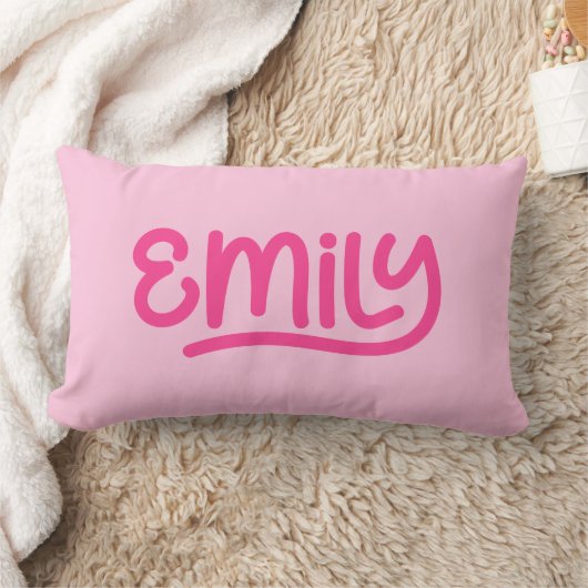 Schattigee roze Emily handschrift typografie Kussen (Deken)