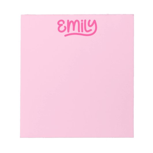 Schattigee roze Emily handschrift typografie Notitieblok (Voorkant)