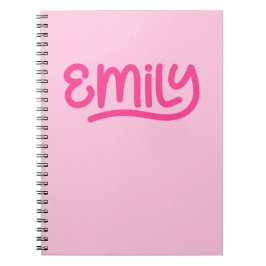 Schattigee roze Emily handschrift typografie Notitieboek