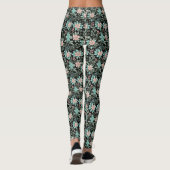 Schattigee roze en aqua bloemen leggings (Achterkant)