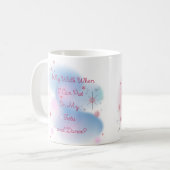 Schattigee Roze en Blauw Ballet Quote & Ballerina Koffiemok (Voorkant links)