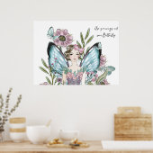 Schattigee Roze en Blauwe Flower Fairy Poster (Keuken)