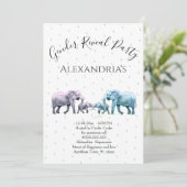 Schattigee roze en blauwe olifant onthullen kaart (Staand voorkant)