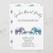 Schattigee roze en blauwe olifant onthullen kaart (Voorkant / Achterkant)