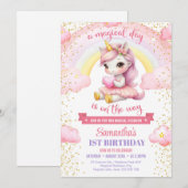 Schattigee roze en gouden eenhoorn ballerina 1E ve Kaart (Voorkant / Achterkant)