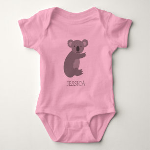 Schattigee roze en grijs koala beer meisjes babykl romper