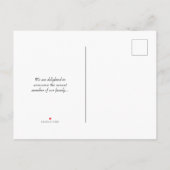 Schattigee roze en grijze olifant geboortekaartje aankondigingskaart (Achterkant)