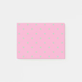 Schattigee roze en groene harten Patroon Notities Post-it® Notes (Voorkant)