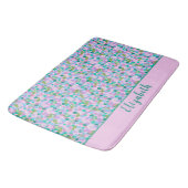 Schattigee roze en groene kikkers Custom Name Girl Badmat (Gekanteld)