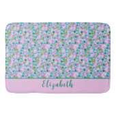 Schattigee roze en groene kikkers Custom Name Girl Badmat (Voorkant)