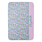 Schattigee roze en groene kikkers Custom Name Girl Badmat (Voorkant Verticaal)