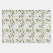 Schattigee roze en groene klavers Iers Baby shower Inpakpapier Vel (Voorkant)