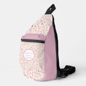 Schattigee roze en Paarse bloemmotief slingertas Sling Bag (Rechterhoek)
