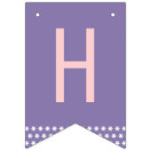 Schattigee Roze en Paarse Eenhoorn Happy Birthday Vlaggetjes (Tweede vlag)