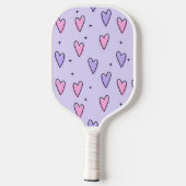 Schattigee roze en Paarse harten Pickleball Paddle (Achterkant)