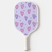 Schattigee roze en Paarse harten Pickleball Paddle (Voorkant)