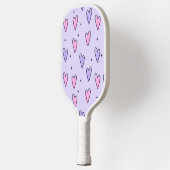 Schattigee roze en Paarse harten Pickleball Paddle (Links)