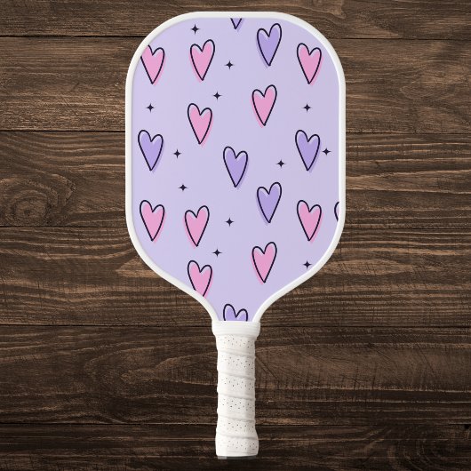 Schattigee roze en Paarse harten Pickleball Paddle