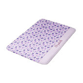 Schattigee Roze en Paarse Vlinder Custom Name Girl Badmat (Gekanteld)