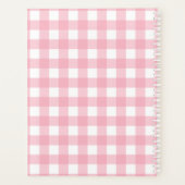 Schattigee roze en witte check gepersonaliseerde p planner (Achterkant)