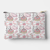 Schattigee Roze en Witte Kat Accessoires Make-up B Etui (Achterkant)