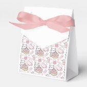 Schattigee roze en witte kat partij gunst box bedankdoosjes (Voorkant Zijde)