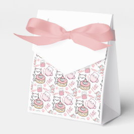 Schattigee roze en witte kat partij gunst box bedankdoosjes