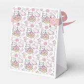 Schattigee roze en witte kat partij gunst box bedankdoosjes (Achterkant)