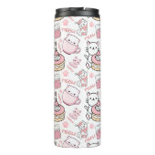 Schattigee roze en witte kat thermosbeker (Achterkant)