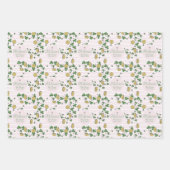 Schattigee Roze en Witte Klavers Iers Baby shower Inpakpapier Vel (Voorkant)