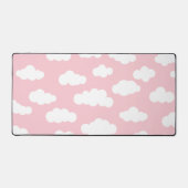 Schattigee roze en witte pastelwolken bureaumat (Voorkant)
