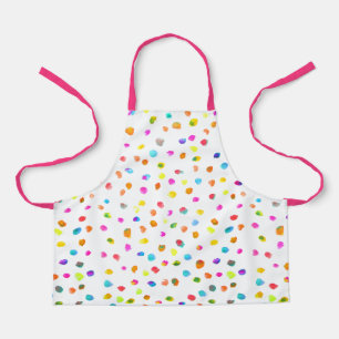 Schattigee roze en witte polka dot art kinder schort