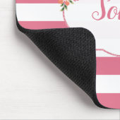 Schattigee roze en witte strepen muismat (Hoek)